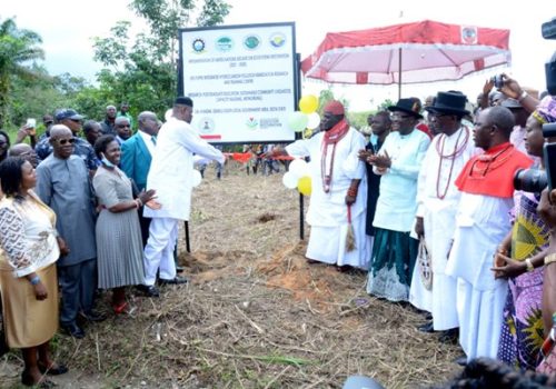 Unveiling of the Obi-Ayagha Hydrocarbon Pollution Remediation, Research and Training  Site by the Deputy Senate Present,  represented by his Chief of Staff   Dr Itive and the HRH, Dr. Matthew, E. Egbi, JP, FoD, AMNSE, The Okobaro of Ughievwen Kingdom